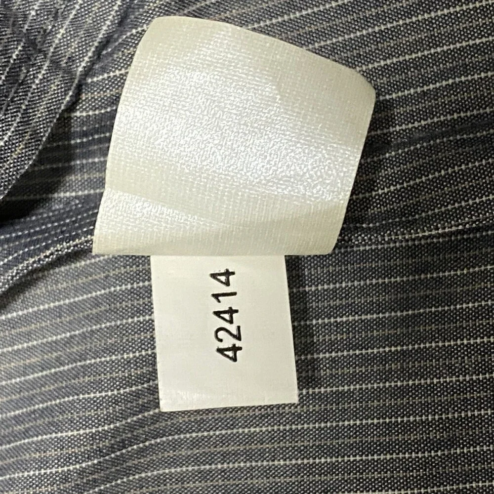 Vintage Express Studio Men’s Blazer Slim Fit‎ Gray Pinstripe 38S Y2K Preppy
